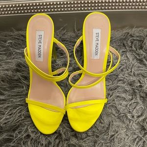 Neon Steve Madden sandal heel